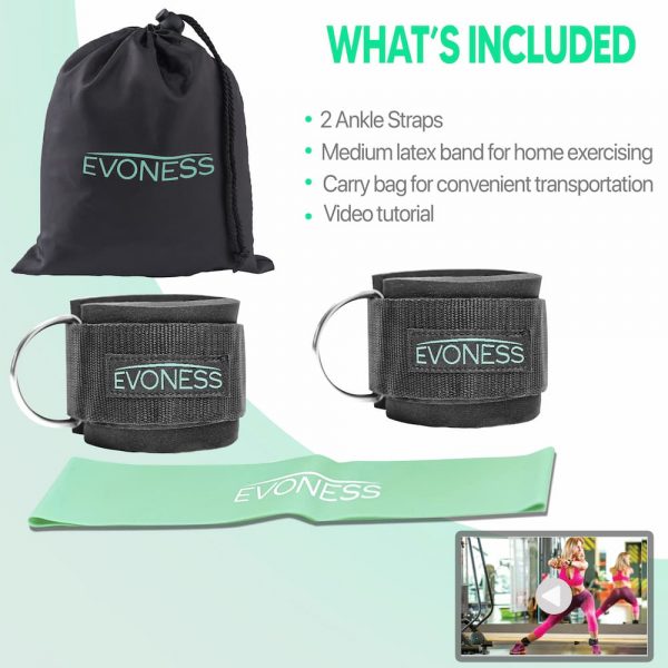 What's included - 2 ankle straps, medium latex band for home exercising, carry bag for convenient transportation, video tutorial.